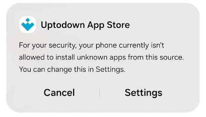 Enable permissions in the Uptodown app