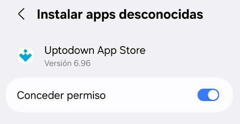 Habilitar orígenes desconocidos en la app de Uptodown